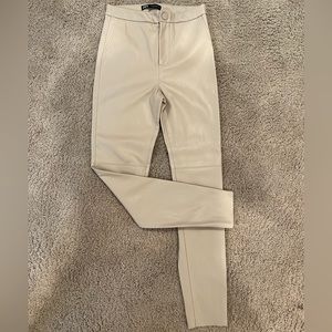 Zara Tan Skinny Leather Pants